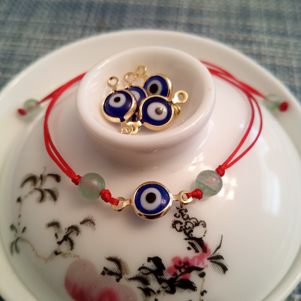 18K Yellow GoldFilled Evil Eye Red String Bracelet